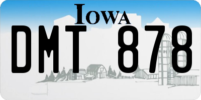 IA license plate DMT878