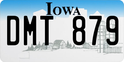IA license plate DMT879