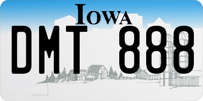 IA license plate DMT888