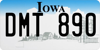 IA license plate DMT890