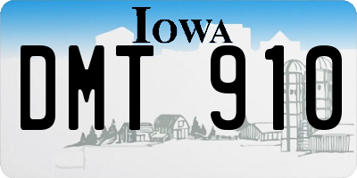 IA license plate DMT910