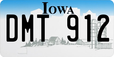 IA license plate DMT912