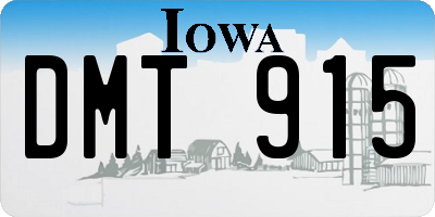 IA license plate DMT915