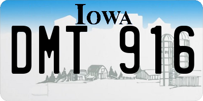 IA license plate DMT916