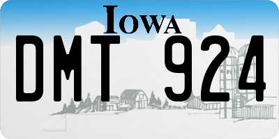 IA license plate DMT924