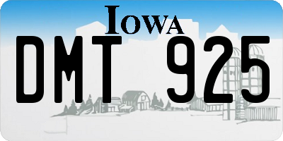 IA license plate DMT925