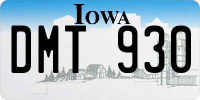 IA license plate DMT930