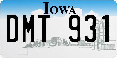 IA license plate DMT931