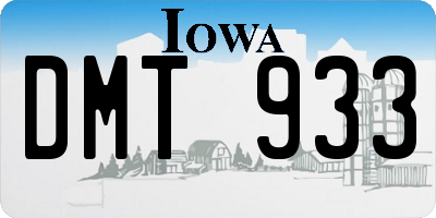 IA license plate DMT933