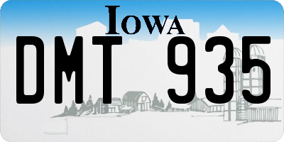 IA license plate DMT935