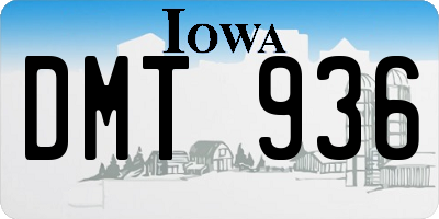 IA license plate DMT936