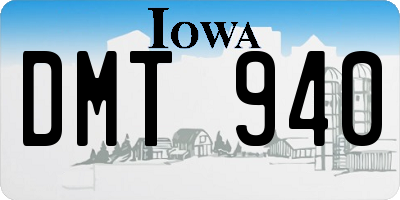 IA license plate DMT940