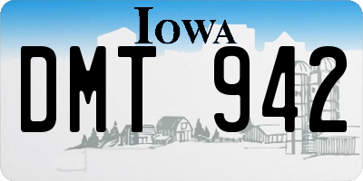 IA license plate DMT942
