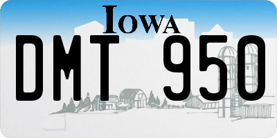 IA license plate DMT950