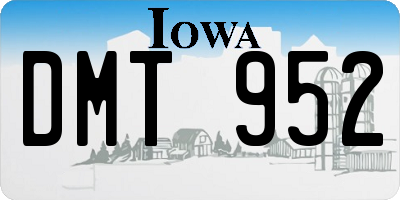 IA license plate DMT952