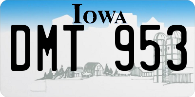 IA license plate DMT953