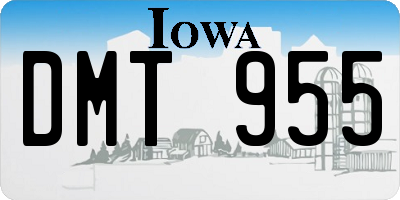 IA license plate DMT955