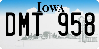 IA license plate DMT958
