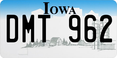 IA license plate DMT962
