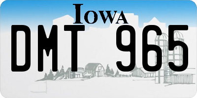 IA license plate DMT965