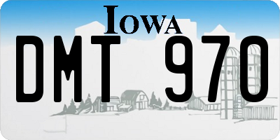IA license plate DMT970