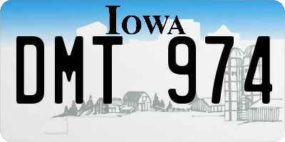 IA license plate DMT974