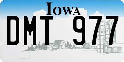 IA license plate DMT977