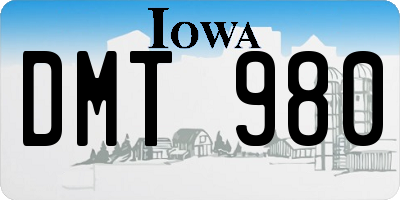 IA license plate DMT980