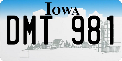 IA license plate DMT981