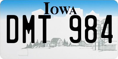 IA license plate DMT984