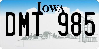 IA license plate DMT985