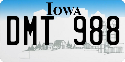 IA license plate DMT988
