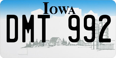 IA license plate DMT992