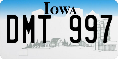 IA license plate DMT997