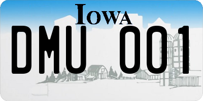 IA license plate DMU001