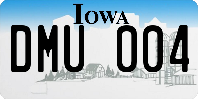 IA license plate DMU004