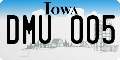 IA license plate DMU005