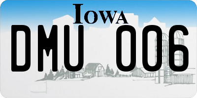 IA license plate DMU006