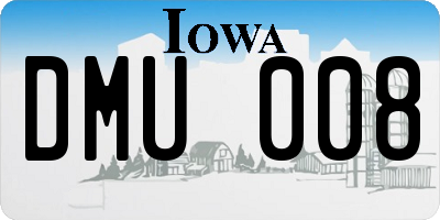 IA license plate DMU008