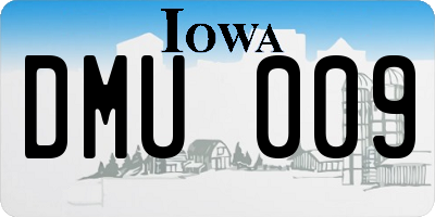 IA license plate DMU009