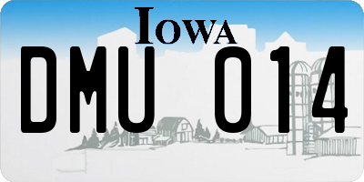 IA license plate DMU014