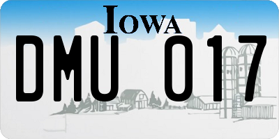 IA license plate DMU017