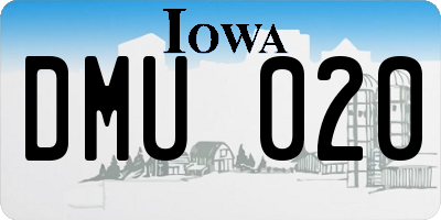 IA license plate DMU020