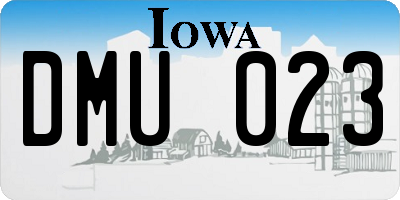 IA license plate DMU023