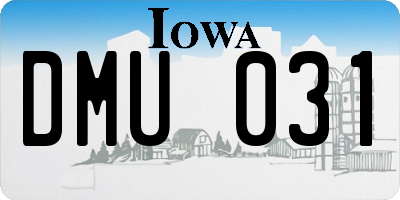 IA license plate DMU031