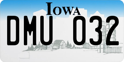 IA license plate DMU032