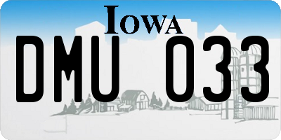 IA license plate DMU033