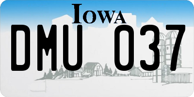 IA license plate DMU037