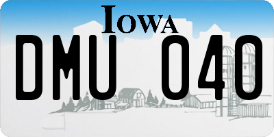 IA license plate DMU040