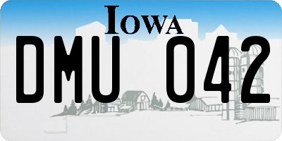 IA license plate DMU042
